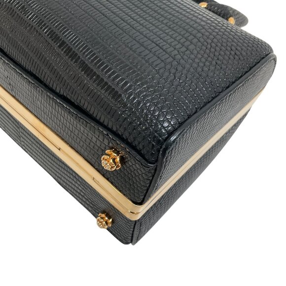 Tyler Ellis Black Lizard Small Jamie Doctor Bag - Picture 7 of 10